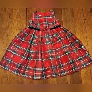 𝅺LAURA Ashley London Girls Christmas Plaid Dress